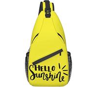 Borsa a tracolla, zaino a tracolla con stampa Hello Sunshine per donne e uomini a spalla casual