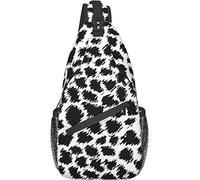 Borsa a tracolla, zaino a tracolla con stampa mucca da latte per uomini e donne a spalla casual