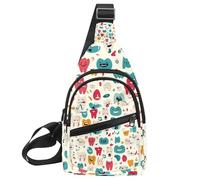 Borsa a tracolla zaino a tracolla per escursioni e viaggi (torte crema di compleanno (1)), Multicolore 10., 11.8x7x1.5in/30x18x4cm