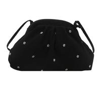 Borsa a traversa a traversa a traverse a pois in microfibra for donne ogni giorno (nero) (nero)