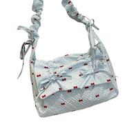 Borsa A Traversa Floreale Pieghettata Pratica Con Bows Decorazione Staccabile Scompartimento Auspicante Abbigliamento Comfort Leggero Adatto A Vari Eventi Spaziosi Borse Ascella