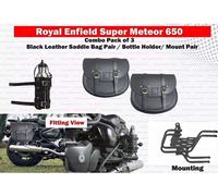 Borsa a U da sella in pelle "Pair Combo Pack 3 adatta per Royal Enfield...