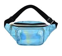 Borsa A Vita Brillante Marsupio olografico for donna Marsupio lucido Uomo ologramma marsupio sull'anca Tasca sul petto con tracolla regolabile for la festa Per Sportiva(Blue)