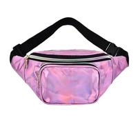 Borsa A Vita Brillante Marsupio olografico for donna Marsupio lucido Uomo ologramma marsupio sull'anca Tasca sul petto con tracolla regolabile for la festa Per Sportiva(Purple)