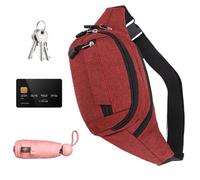 Borsa A Vita Da Trekking - Fanny Pack Donne Escursionismo | Pacchetto Di Vita Moda Impermeabile | Borsa Multifunzionale Fanny Bum per Escursioni | Natiche Casual Per L'Escursionismo, rosso, Se