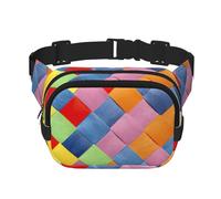 Borsa a vita quadrata a doppio strato con stampa scozzese colorata accessorio da viaggio alla moda per uomini e donne