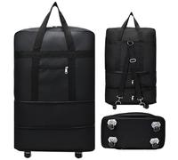 Borsa aboffante medio da 24 pollici con ruote Duffle Borson pieghevole per viaggi con spalla a spalla Oxford stoffa impermeabile per il check-in case in movimento.