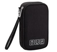 Borsa Accessori Elettronici Piccola Custodia da Viaggio per Cavi Organizer per Dischi rigidi Cavi di Ricarica Caricabatterie USB 18.5*11.5*2.5cm