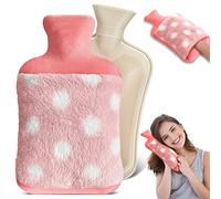 Borsa Acqua Calda, 2L Borsa Acqua Calda Peluche, Bottiglia di Acqua Calda in Gomma, Borse dell'acqua Calda per Notti Accoglienti Sollievo dal Dolore Collo Posteriore Scaldamani Riscaldato Pad