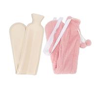 Borsa 'acqua calda a forma di striscia di borsa 'acqua calda da 2000 ml per collo invernale, spalla calda con copertura morbida (Rosa)