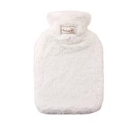 Borsa Acqua Calda, Borsa con Peluche Morbida Copertura, Riutilizzabile, Boule Acqua Calda per Alleviare Il Dolore, Schiena, Collo E Spalle,Hot Water Bottle,Regalo per Alleviare Il Dolore,Bianco,1L