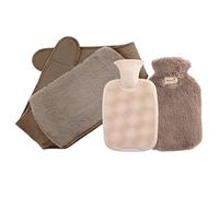 Borsa Acqua Calda, Borsa Dell'Acqua Calda, Cintura Regolabile, Borsa Dell'Acqua Calda in Pvc con Morbida Fodera in Peluche,Caffè-3 PCs,1L