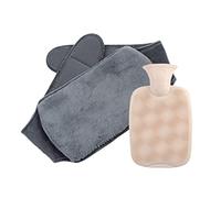 Borsa Acqua Calda, Borsa Dell'Acqua Calda, Cintura Regolabile, Borsa Dell'Acqua Calda in Pvc con Morbida Fodera in Peluche,Grigio2-2 PCs,1L