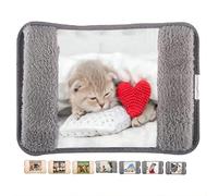 Borsa Acqua Calda Elettrica in Peluche 500W, Scaldino Elettrico Scaldamani, Portatile e Ricaricabile, Scalda Mani e Piedi in Casa, a Letto, per Giornate Fredde, Dolori Mestruali (Gatto con Cuore)