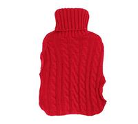 Borsa 'acqua calda HPZIHUIT in gomma antideflagrante, borsa scaldamani con iniezione d'acqua e inserto in maglia intrecciata, grande (Rosso guerriero)