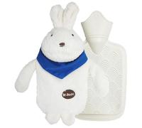 Borsa Acqua Calda Peluche, Borsa Dell'acqua Calda Peluche con Coperchio, Carino Hot Water Bag, Sicura e Calda Comfort, Inodore, sciarpa coniglio, per Bambini, Anziani, Fidanzate, Tutte le età
