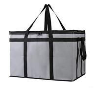 Borsa alimentare portatile isolata per uso commerciale, isolamento termico a 3 strati per una protezione ottimale, 58 x 35 x 38 cm, grande capacità per autisti di consegna, grigio (gray black)