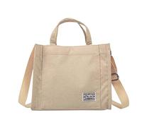 Borsa alla moda borsa a mano in velluto a coste da donna casual messenger borsa a tracolla in tela borse a tracolla per la scuola, bianco, Taglia unica