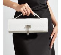 Borsa alla moda con motivo lucido a coccodrillo, nuova borsa da festa di lusso per donna, elegante clutch da cerimonia con pendente in metallo, adatta per abbinare abiti da cerimonia eleganti, ideale 