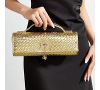 Borsa alla moda con motivo lucido a coccodrillo, nuova borsa da sera di lusso per donna, elegante pochette da cerimonia con pendente in metallo, adatta per abbinare abiti da banchetto eleganti, ideale