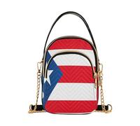 Borsa alla moda rossa nazionale portoricana con bandiera di Porto Rico per le donne a tracolla con multi tasche borsa per le donne per le madri