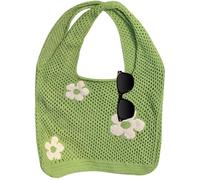 Borsa All'uncinetto - Borsa Da Spiaggia A Maglie | Tote Spiaggia In Mesh Alcinetto Del Modello Di Fiori, Multiuso E Riutilizzabile Estate A Maglia Suscita A Maglia Per La Spalla A Maglia Estetica Port