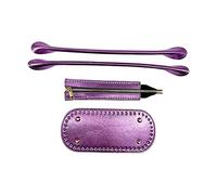 Borsa all'uncinetto fondo con cinghie con fori ovale per borsa fai da te borsa a tracolla viola viola set 3 pezzi