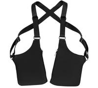 Borsa antifurto da uomo, borsa a tracolla regolabile in pelle per gli uomini, borsa a tracolla doppia multi tasca, fascia ascellare portafoglio fondina telefono per esterni, Nero , Refer to