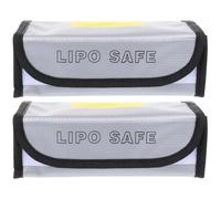 Borsa Antincendio per Batterie 185mm in Pvc e Fibra di Vetro | Confezione da 2 Pezzi, Colore Argento, Formato 75mm X 60mm, Custodia Portatile per Accumulo