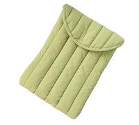 Borsa antiurto for laptop, morbida custodia for tablet da 11/13/15 pollici, resistente all'acqua, in cotone ricamato(Green,12.9-13.3 inch)