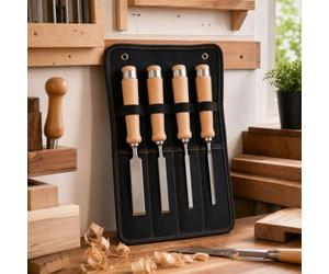 Borsa arrotolabile per attrezzi a 6 tasche, organizer arrotolabile per scalpelli, sgorbie, martelli e utensili manuali, borsa portatile