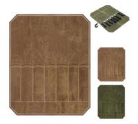 Borsa arrotolabile per coltelli, in tela cerata, multi-slot, per coltelli da cuoco, custodia portatile per coltelli da cucina, per casa, campeggio, picnic, cuochi, amanti della cucina, cachi, 1 Pcs