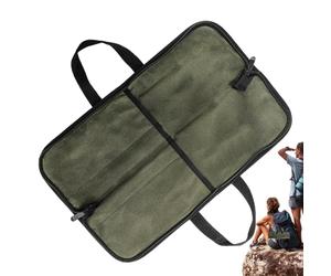 Borsa arrotolabile per coltelli, resistente, con 4 scomparti per coltelli e utensili da cucina, in tela cerata, portatile, per utensili da cucina, Verde militare, Refer to description, Unisex
