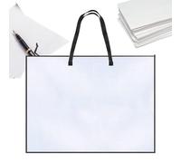 Borsa artistica, spazio trasparente per viaggi, organizzatore portatile con manico e design impermeabile con cerniera, grande custodia per poster, fotografia, album, opere d'arte, 25x18,9 pollici