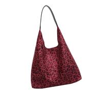 Borsa ascellare da donna Grande Capacità Borsa a mano Singolo Stili coreani Spalla Leopardo Acquisti di stampa Borsa da donna Grande Capacità Ascella Stili coreani, Rosso viola scuro