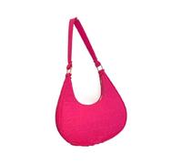 Borsa ascellare del feltro di tendenza del temperamento, borsa a tracolla per il tempo libero una borsa e pochette con dettaglio a catena, Rosso rosato, Brown