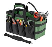 Borsa Attrezzi Resistente,Borsa Robusta Con 16 Tasche - Borse Per Elettricisti Con Bocca Larga | Per Uomini Papà Marito Meccanico Idraulico Falegname Garage Costruzione Riparazione