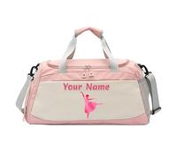 Borsa bagaglio personalizzata con tasche asciutte e bagnate, borsa sportiva con logo del nome della foto, borsa fitness notturna personalizzata fine settimana, danza e balletto regalo per le ragazze