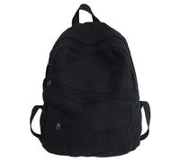 Borsa Bambina - Zaino Classico in Tinta Unita per L'Uso Quotidiano Design Resistente Tessuto con Spallacci Regolabili Ideale per La Scuola E I Viaggi (Black One Size)