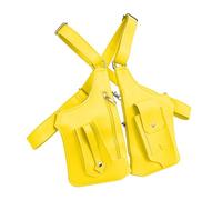 Borsa Baudrier a doppia spalla,regolabile alla antifurto, portamonete a fascia doppia, borsa per viaggi escursionistici, sport, bicicletta, moto, argento, giallo, riferimento alla