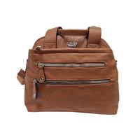 Borsa Bauletto Due Manici Tracolla Regolabile/Removibile Donna Spallaccia Morbida Ecopelle Multitasche ART. 2780 Marchio Coveri (MARRONE)