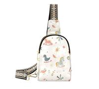 Borsa beige alla moda a pois ponies per ragazze borse a tracolla leggere per le donne per il pacchetto di giorno, Pony beige a pois