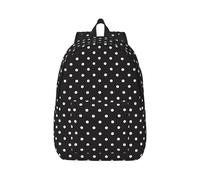 Borsa bianca del computer portatile di viaggio dello zaino della tela del modello del punto, protezione dell'acqua e cinghie ergonomiche per il lavoro, Nero , S