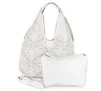 Borsa bianca traforata da donna ragazza shopping bag hobo grande con tracolla capiente a spalla giornaliera tutti i giorni lavoro ufficio viaggio moda estiva Bianco primavera estate 2026