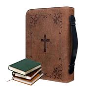 Borsa Bibbia con stampa | PU con manico con cerniera | Custodia per libri con cerniera | Custodia per bibbia | Borsa protettiva per la Bibbia con manico per uomini, donne, padri, madri, amici