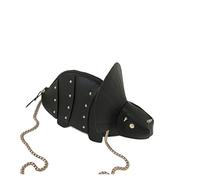 Borsa Borchie Borsa a tracolla a tracolla in pelle PU da donna a forma di dinosauro con catena con rivetti Borsa a tracolla da donna for bambina Mini pochette for la spesa(Black)