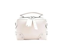Borsa Borchie Borsa a tracolla con rivetti in PU da donna a multifunzionale portatile for trucco in scatola tinta unita quadratino Borsa A Spalla Donna Vintage Borsa(White)