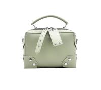 Borsa Borchie Borsa a tracolla con rivetti in PU da donna a multifunzionale portatile for trucco in scatola tinta unita quadratino Borsa A Spalla Donna Vintage Borsa(Light green)