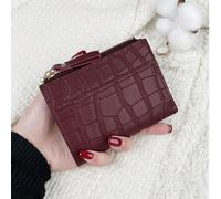 Borsa bordeaux, borsa rosso ciliegia, borsa rosso vino, cartella con patta e taschino, portafoglio da donna sottile, leggero e portatile, con scomparti per carte di credito e chiavi, di design moderno