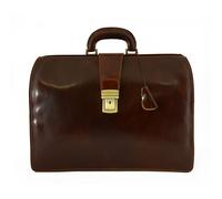 Borsa Business Dottore Medico Professionale in Vera Pelle 3 Scomparti Marrone